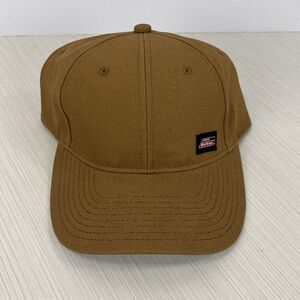 DICKIES Canvas Snapback Adjustable Hat Baseball Cap Men's Work Casual Tan NWT